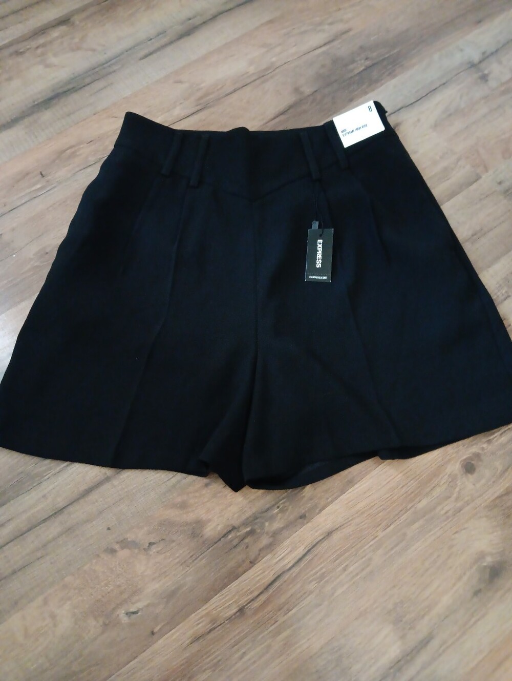 Express Black High-Rise Tailored Shorts
